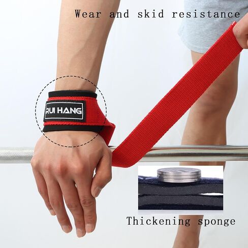 Weightlifting Straps Deadlift Lifting Strap Weight Lifting Gym Wraps Wrist Straps For Weightlifting Men Women Support Heavy Duty Grips Strength Anti-Slip in Saudi Arabia