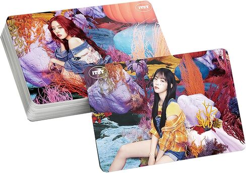 بطاقات صور KPOP ITZY 55 قطعة من ألبوم صور خوارزمية ITZY، بطاقات معجبين ITZY، بضائع البطاقات البريدية، بطاقة بريدية KPOP لمحبي ابنة ITZY، بطاقة لومو in Saudi Arabia