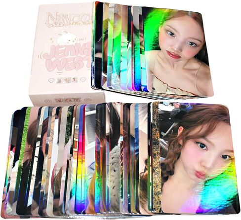 NAYEON Photocards TWICE NAYEON Laser Photocards 50 قطعة NAYEON Holo Effect Lomo Cards هدية لمحبي NAYEON Kpop Gift Set هدية عيد ميلاد للفتيات والفتيان in Saudi Arabia
