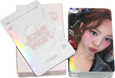 NAYEON Photocards TWICE NAYEON Laser Photocards 50 قطعة NAYEON Holo Effect Lomo Cards هدية لمحبي NAYEON Kpop Gift Set هدية عيد ميلاد للفتيات والفتيان in Saudi Arabia
