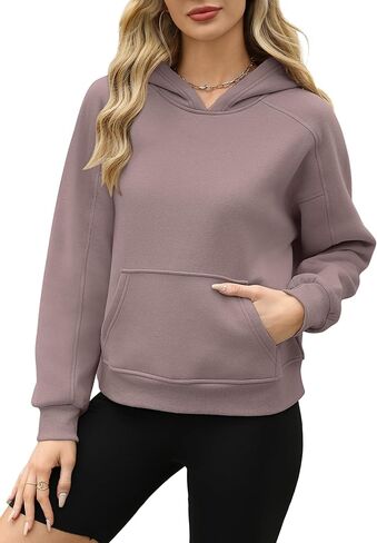 OFEEFAN Hoodies for Womens Sweatshirt Cropped Fall Fashion 2024 Outfits Trendy Fleece Pullover Long Sleeve Tops in Saudi Arabia