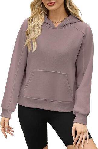 OFEEFAN Hoodies for Womens Sweatshirt Cropped Fall Fashion 2024 Outfits Trendy Fleece Pullover Long Sleeve Tops in Saudi Arabia