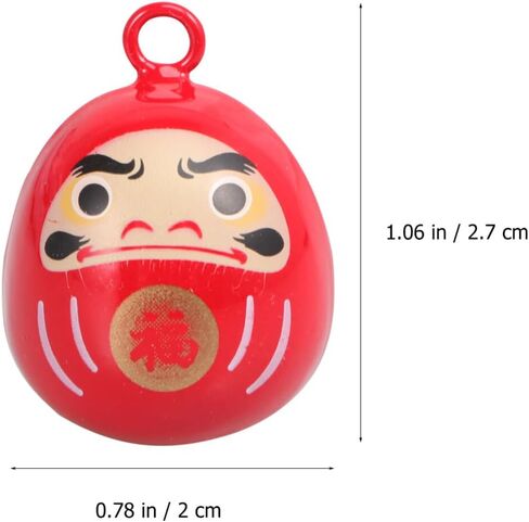 POPETPOP Japanese Bell Pendant- Japanese Style Good Luck Charm Hanging Daruma Water Bell Small Daruma Bell Accessories for DIY Craft Purse Fortune Bag Keychains Decor in Saudi Arabia