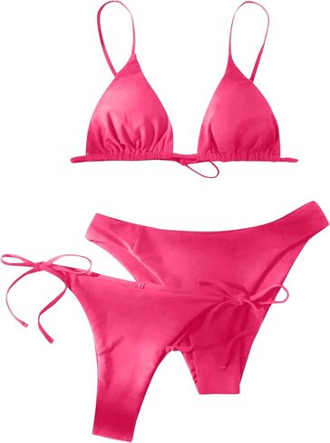 OPOIPIN Women's Tie Side Triangle Top String Sexy Swimsuit Bathing Suit Two Piece Bikinis Sets in Saudi Arabia