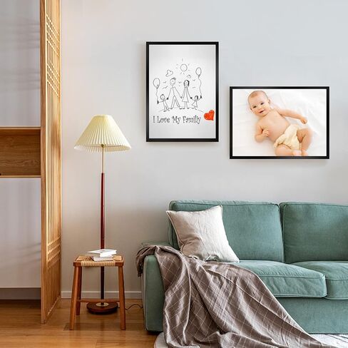 إطار صورة ماسي من EVNEED، 4 قطع إطارات فنية ماسية مغناطيسية مقاس 12 × 16 بوصة إطارات ذاتية اللصق إطار صورة مغناطيسي من البولي فينيل كلوريد على الوجهين إطارات حامل لافتات للجدار المنزلي والمكتب والمدرسة، أسود in Kuwait