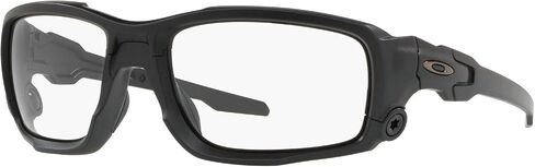 Oakley SI Men's OO9329 SI Ballistic Shocktube Round Sunglasses, Matte Black/Clear & Grey, 61 mm in Saudi Arabia