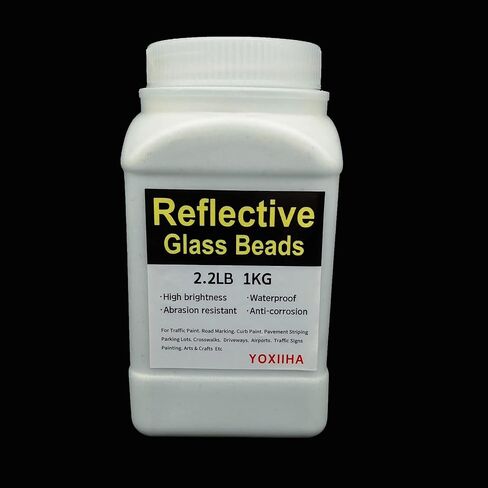 Reflective Beads are Used for Road Marking, Kerb Paint, Car Parks, Airports Reflective Glass Beads (2.2LB) Super Bright Reflective Paint Coatings. in Saudi Arabia