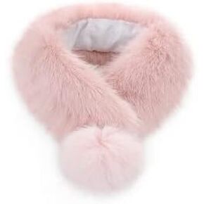 Fur Story Women's Faux Fur Scarf Ladies Winter Warm Neck Wraps Fashion Scarf Scarves for Women