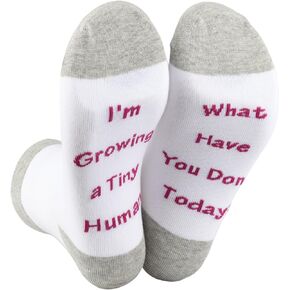 CENWA 1 Pair Pregnancy Gift New Mom Gifts I'm Growing a Tiny Human What Have You Done Today Mom Sock Pregnant Mom Gift