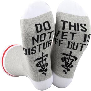 CENWA 1 Pair Do Not Disturb This Vet is Off Duty Vet Technician Gifts Veterinarian Socks Veterinary School Gifts