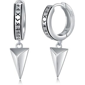 Viking Earrings 925 Sterling Silver Viking Triangle Dangle Earrings Vintage Norse Viking Jewelry Gifts for Men in Kuwait