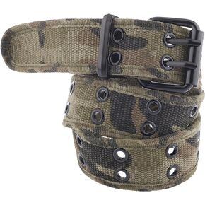 Unisex Double Hole Grommet Cargo Canvas Web Belt