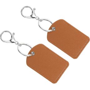 PATIKIL Leather Key Fob, PU Leather Key Fobs with Key Rings Keychain Holder for ID Key Cards