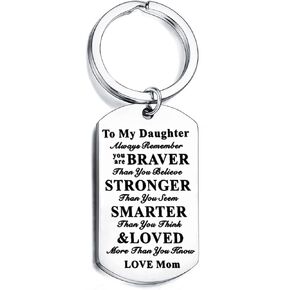 Inspirational Keychains for Daughter Son Gifts Dog Tag Keychain Belive Confident Gifts for Son Daughter From Mom Dad