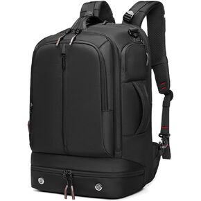 Somago Rucksack Backpack Carry On Multifunction Travel Bag for Airplanes Business Water Resistant with Shoe Compartment Anti-thief Pocket Fit for 16 Inch Laptop, Black