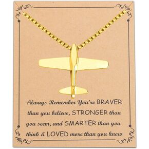 FUSTMW Airplane Necklace Aviation Gift Pilot Flight Attendant Gift for Airplane Lovers Aircraft Plane Jewelry Air Force Gift