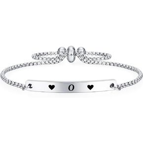 Valentines Day Bracelet Gifts for Girlfriend Wife Friend Female Girl 26 Initial Letter Love Bracelet for Her Jewelry