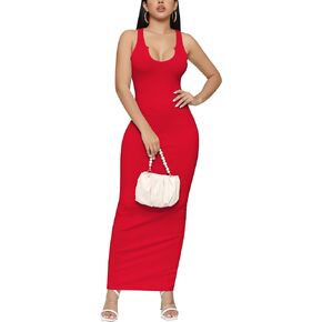 Bamulu Women's Sexy Bodycon Tank Top Long Maxi Dress Racerback Summer Casual Slim Fit Sundress Sleeveless Lounge Basic 2024 in Kuwait