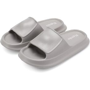 Higynko Cloud Slides for Women and Men | Non Slip Sandals | Comfy Pillow Cushioned Thick Sole Slippers black