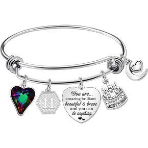 Birthday Gifts Birthday Jewelry Crystal Heart Bracelet Gifts for Girls Women Friends Teenagers Sisters Daughters Aunt Mom Granddaughter Classmates Colleague 7-20th 21st 25th 30th 35th 40th 45th 50th 60th 70th Bracelet Gifts in Birthday