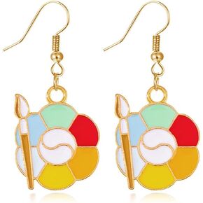 أقراط فرشاة طلاء فنية من CHUNYANAN، أقراط متدلية متدلية للنساء والفتيات، هدية مجوهرات ساحرة للرسام الملون in Kuwait