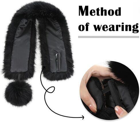 Fur Story Women's Faux Fur Scarf Ladies Winter Warm Neck Wraps Fashion Scarf Scarves for Women in Saudi Arabia