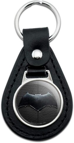 GRAPHICS & MORE Black Leather Justice League Movie Batman Logo Keychain in Saudi Arabia