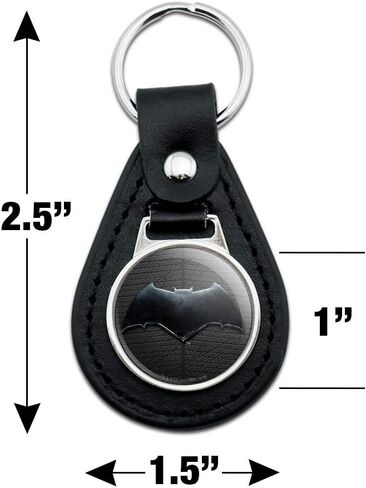 GRAPHICS & MORE Black Leather Justice League Movie Batman Logo Keychain in Saudi Arabia