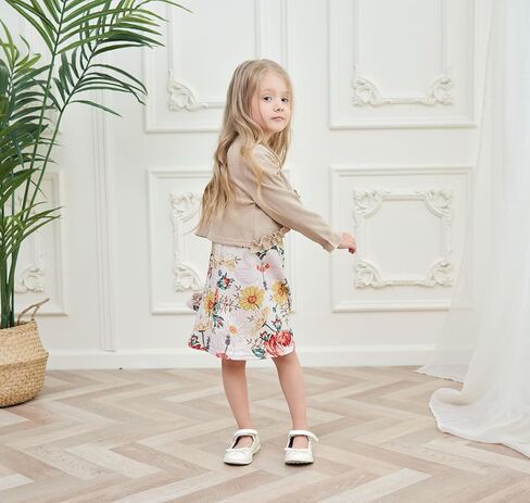 فستان YIJODM للفتيات الصغيرات مع سترة صوفية مكونة من قطعتين من ملابس البنات فستان زهري وأكمام طويلة in Kuwait