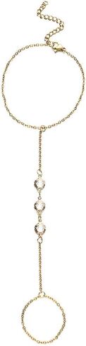 WangGao Stainless Steel Slave Chain Ring Bracelet Hand Harness Bracelet for Women,Adjustable Wrist Length Elegant Finger Jewelry for Girls in Kuwait