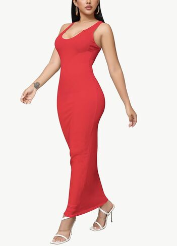 Bamulu المرأة مثير Bodycon تانك القمم فستان طويل ماكسي Racerback الصيف عادية سليم صالح فستان الشمس بلا أكمام صالة الأساسية 2024 in Kuwait