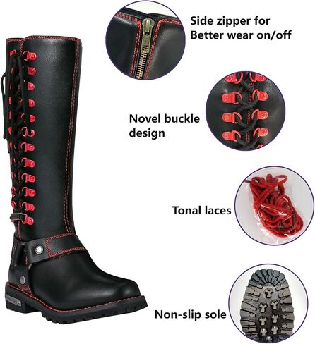 Women's Knee-High Fashion Boots, Comfortable Low Heel Mid Calf Flat Boots for Ladies. in Saudi Arabia