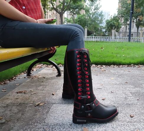 Women's Knee-High Fashion Boots, Comfortable Low Heel Mid Calf Flat Boots for Ladies. in Saudi Arabia