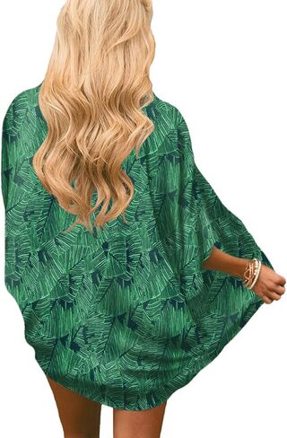 شنوي كارديجان كيمونو شيفون فضفاض خفيف الوزن مطبوع عليه زهور للنساء بأكمام قصيرة للارتداء على الشاطئ in Kuwait