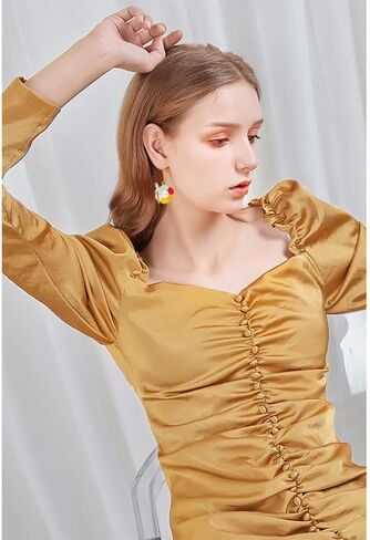 أقراط فرشاة طلاء فنية من CHUNYANAN، أقراط متدلية متدلية للنساء والفتيات، هدية مجوهرات ساحرة للرسام الملون in Kuwait