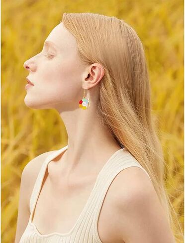 أقراط فرشاة طلاء فنية من CHUNYANAN، أقراط متدلية متدلية للنساء والفتيات، هدية مجوهرات ساحرة للرسام الملون in Kuwait