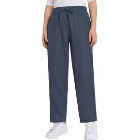 Weintee Women's Petite Linen Pants with Pockets for Summer