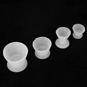 4pcs Dental Laboratory Mixing Cup, Silicone Dental Materials Mixing Bowl Set, Silicone Rubber Dental Self-Curing Mixing Cup