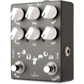 Caline CP-15 Guitar Metal Distortion Pedal with 3 Band EQ and Low-Mid-High Gain Boost Effect Bypass Design