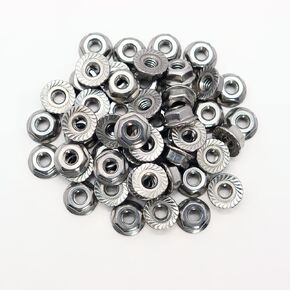 86 pcs Serrated Flange Nuts #8-32#10-24#10-32 1/4-20 5/16"-18 3/8"-16 1/2"-13 Assortment Kit 304 Stainless Steel Hex Lock Nuts Full Thread for Industrial Construction Fasteners