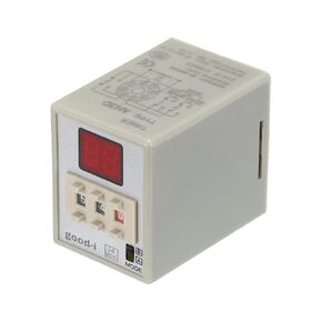 MECCANIXITY Digital Display Timer Relay AC/DC 24V Cycle 0.01S-990H Delay Switch 8 Pin Solid State Relay Module AH3D with Base Socket 1 Set