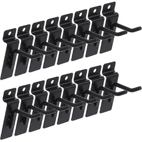 Keadic 32Pcs Slatwall Hooks Assortment Set 2/4/6/8 Inch Slat Wall Shelf Brackets Hanging Hook Heavy Duty Pegboard Gridwall Hooks Display Panel Hook for Garage Shop Retail (Black)