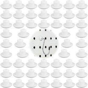60pcs Pegboard Hook Locks, Pegboard Hook Stop Locks Fit for 1/4in Pegboard Hook Accessories Pin Tool Organizer Pegboard Hook Security Locks for Hanging Stopping Hooks from Falling Off(White)