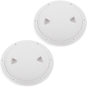 DasMarine 2Pack of 6 inch Hatch Round Non Slip Inspection Hatch w/Detachable Cover for Marine Boat Yacht, 7.8" External Diameter, 6" Opening Size