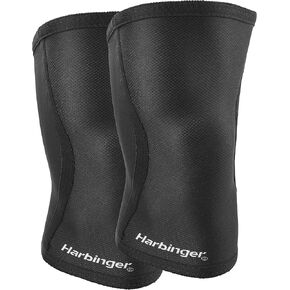 Harbinger 5MM Knee Sleeves for Weight Lifting, Unisex, Black, Large