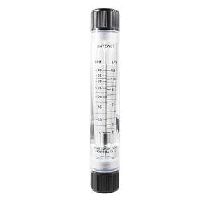 Inline Clear Acrylic Water Flowmeter 1PT Dia Threads G-25 4-40 GPM 15-150 LPM