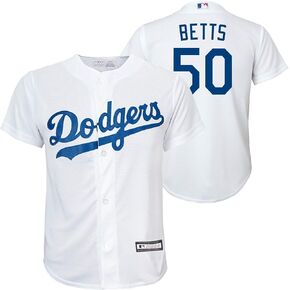 Outerstuff Mookie Betts Los Angeles Dodgers MLB Kids 4-7 White Home Player Jersey