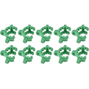 YOKIVE 10 Pcs Joint Clip, Lab Plastic Clips | Fixing Glass Instruments, Great for 14/20mm and 14/35mm Glass Taper Joint Laboratory Connector (Green)