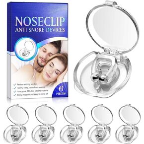 Anti Snoring Devices (6 PCs Family Pack) for Men and Women - Reusable - Comfortable Silicone Magnetic Anti Snoring Nose Clip Ring, Effective Snore Reduction Aid for Quieter and Peaceful Sleep in Saudi Arabia