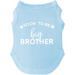 Soon to Be Big Brother Dog Tee Shirt Sizes for Puppies, Toys, and Large Breeds (Baby Blue, X-Small 52)